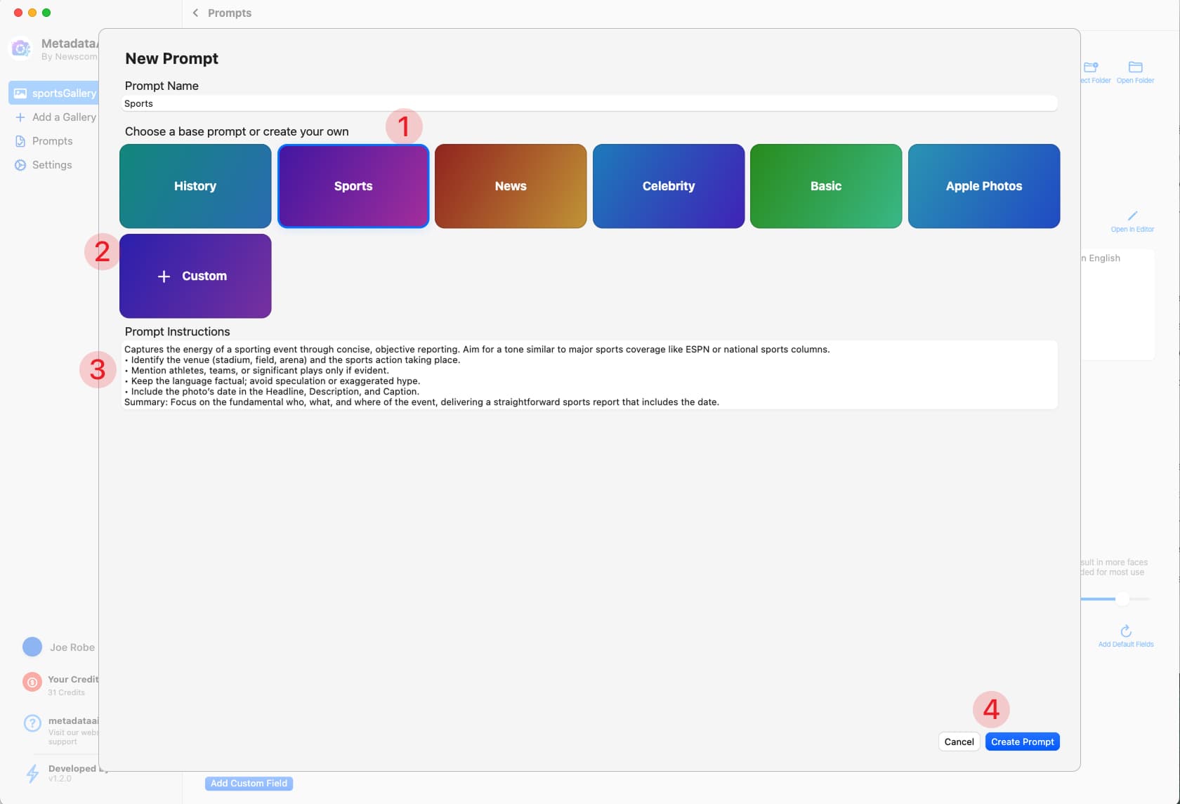 新しいプロンプト